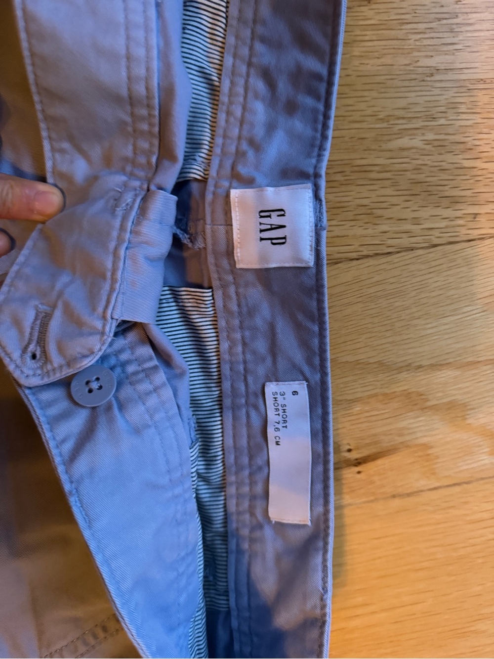 GAP Light Blue Cotton Shorts with Button Waist